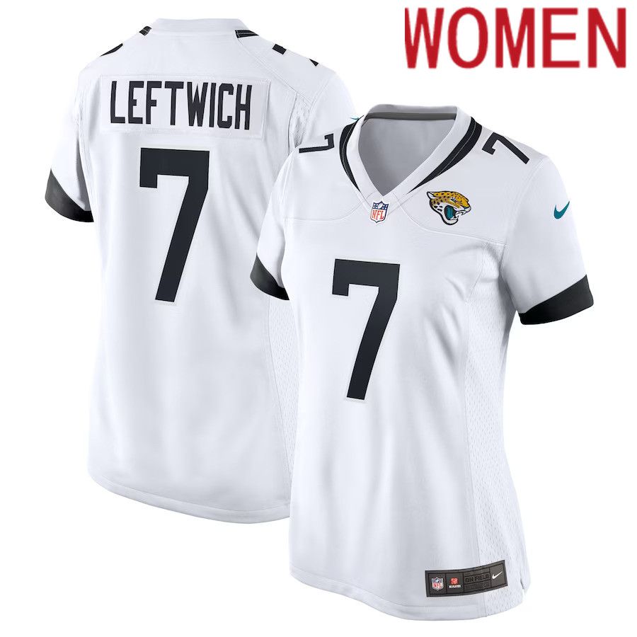 Women Jacksonville Jaguars 7 Byron Leftwich Nike White Retired Player Game NFL Jersey
